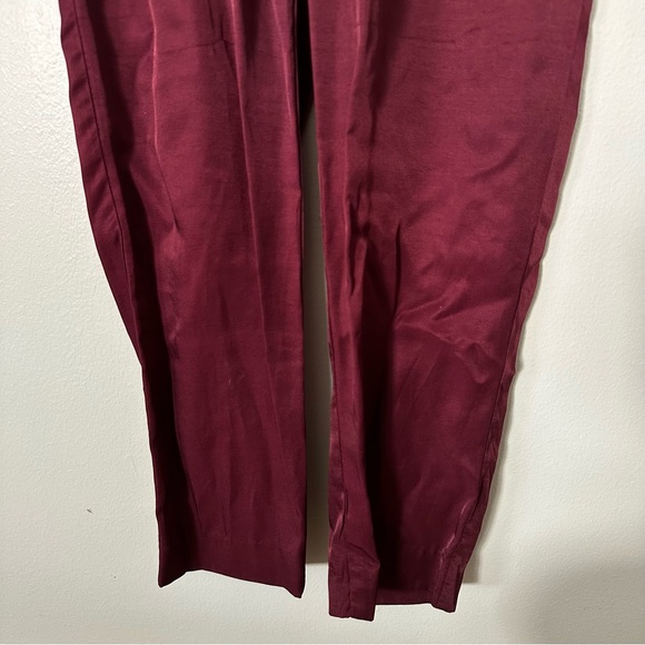 ann taylor loft •chic burgundy utility jumpsuit• size xs